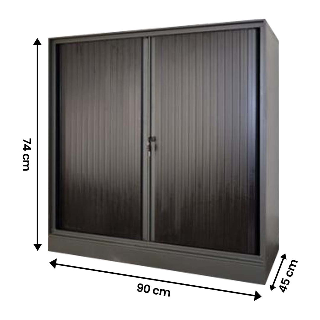 Low Metal Tambour Door Storage Cabinet